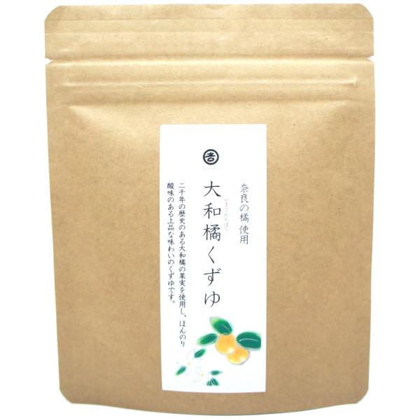 奈良の橘使用！二千年の歴史のある大和橘の果実を使用し、ほんのり酸味のある上品な味わいの葛湯です。保存に便利なチャック式です。【名称】葛湯【内容量】60ｇ【原材料】砂糖(甜菜(北海道))、澱粉、本葛(奈良県製造)、橘果皮粉末(橘(奈良県産))...