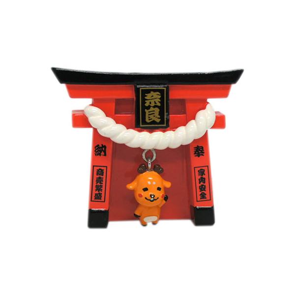 【奈良みやげ】★しかまろくん　ぶらぶらマグネット 鳥居
