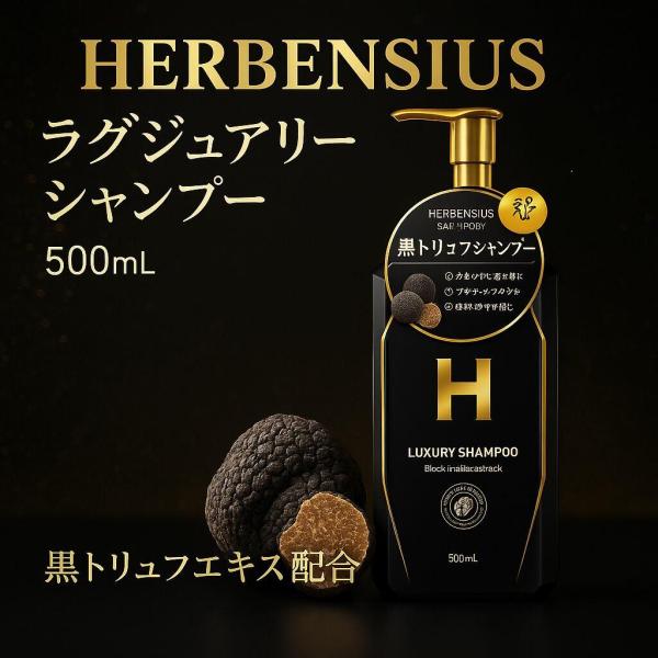 黒トリュフシャンプー10本 HERBENSIUS ラグジュアリーシャンプー 500mL シャンプー ヘアケア