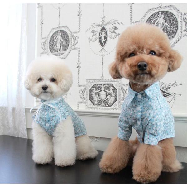 犬服ハンドメイドペット用品♡花柄が可愛い~ブラウス♡S 犬服ハンドメイドペット用品花柄が可愛い~ブラウスS