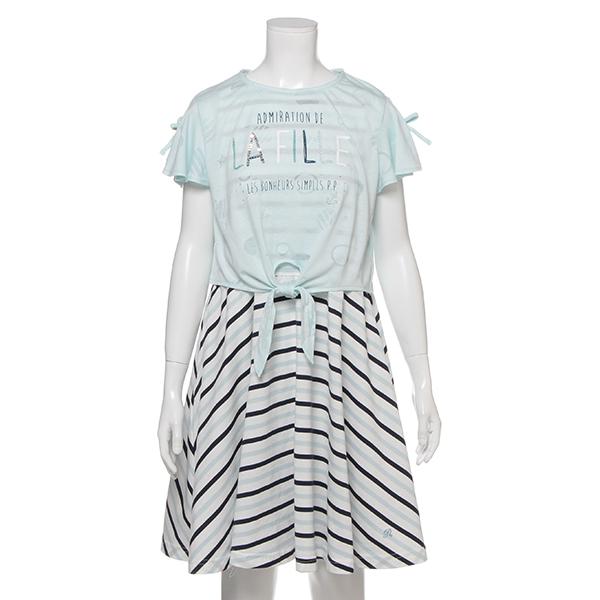 ポンポネットジュニア Pom Ponette Junior 透けtシャツ ボーダーワンピースセット O 50 Outlet ナルミヤオンラインpaypayモール店 通販 Paypayモール