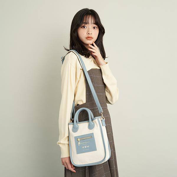 pom ponette junior ポンポネットジュニア(pom junior)帆布×合皮ミニ 