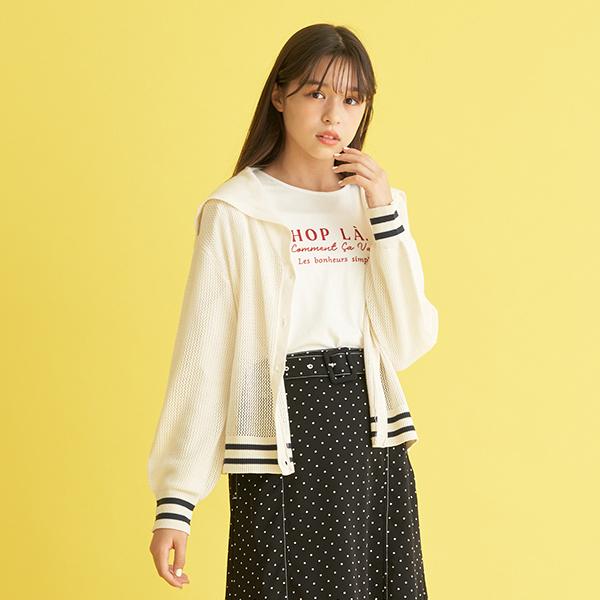 ポンポネットジュニア(pom ponette junior)セーラーカーディガンT  