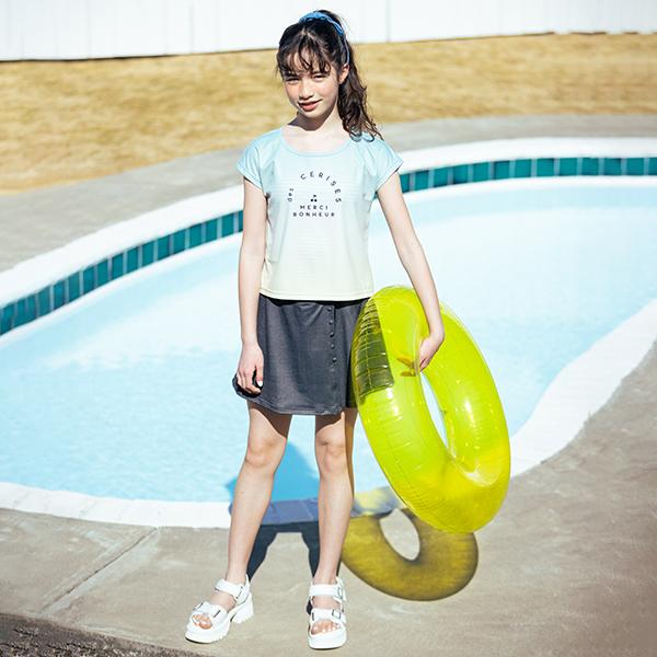 pom ponette junior ポンポネットジュニア(pom junior)【水着】Tシャツ 