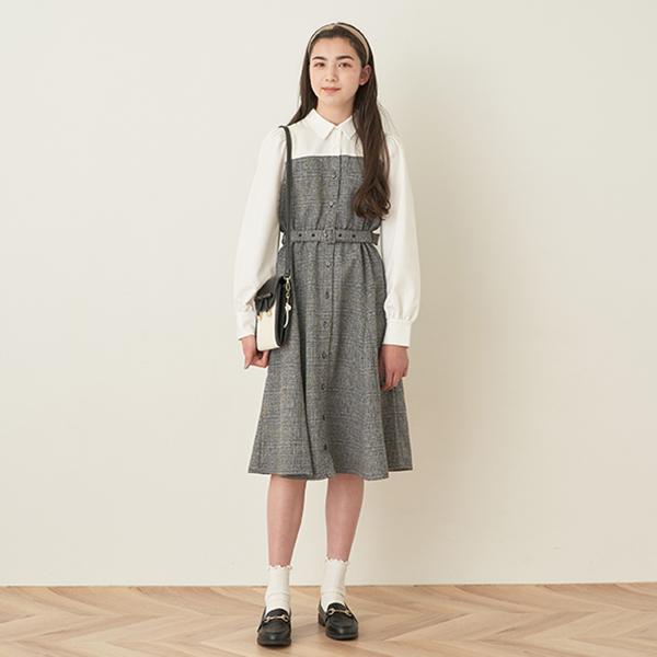 ポンポネットジュニア(pom ponette junior)衿つき切替えワンピース  