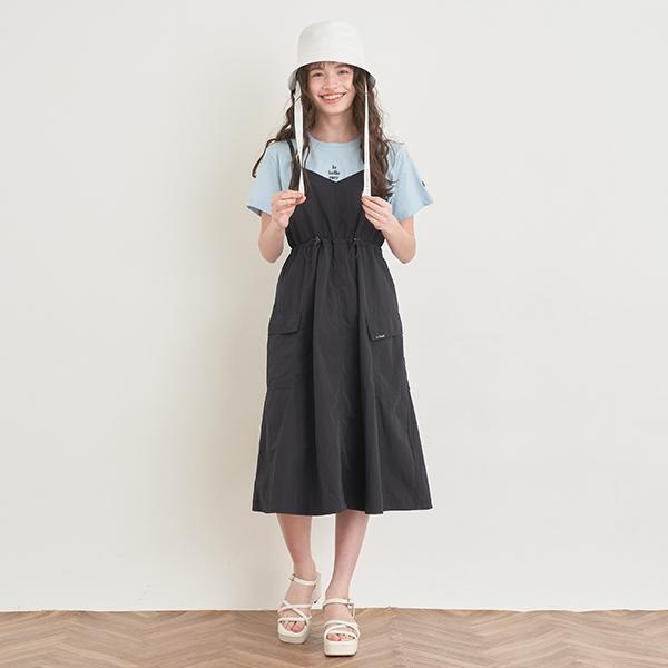 ポンポネット　160 カーゴキャミワンピースTシャツセット ポンポネットジュニア(pom ponette junior)<br>キャミワンピース