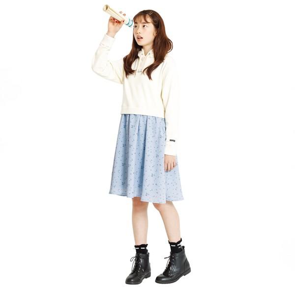 ポンポネットジュニア Pom Ponette Junior 花柄切替裏毛パーカーワンピース ナルミヤオンラインpaypayモール店 通販 Paypayモール
