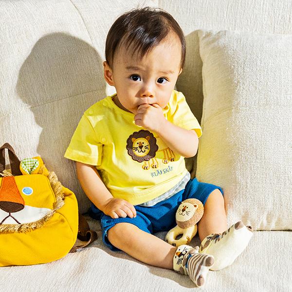 クレードスコープ(kladskap)ライオンアップリケ半袖カバーオール【O_60  