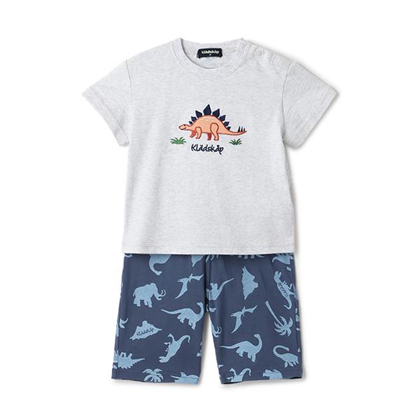 kladskap（クレードスコープ） 恐竜アップリケ半袖Tシャツセットアップ