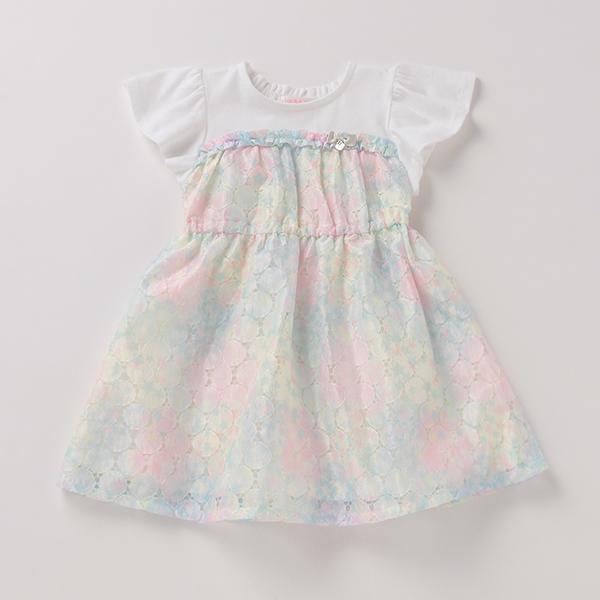 mezzo piano メゾピアノ(mezzo piano)レインボー星柄レースワンピース