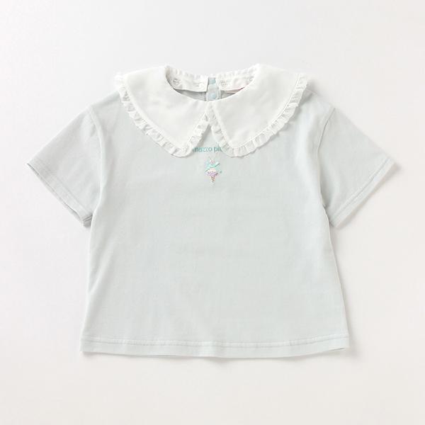 メゾピアノ(mezzo piano)ビッグカラー半袖Tシャツ【O_50】【outlet  