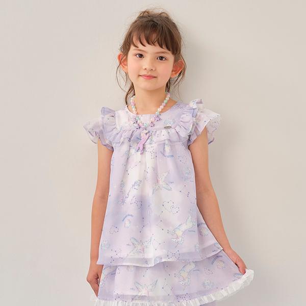 メゾピアノ(mezzo piano)星座柄フリルチュニック【O_30】【outlet  