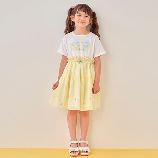 mezzo piano メゾピアノ(mezzo piano)アイス刺しゅうストライプ