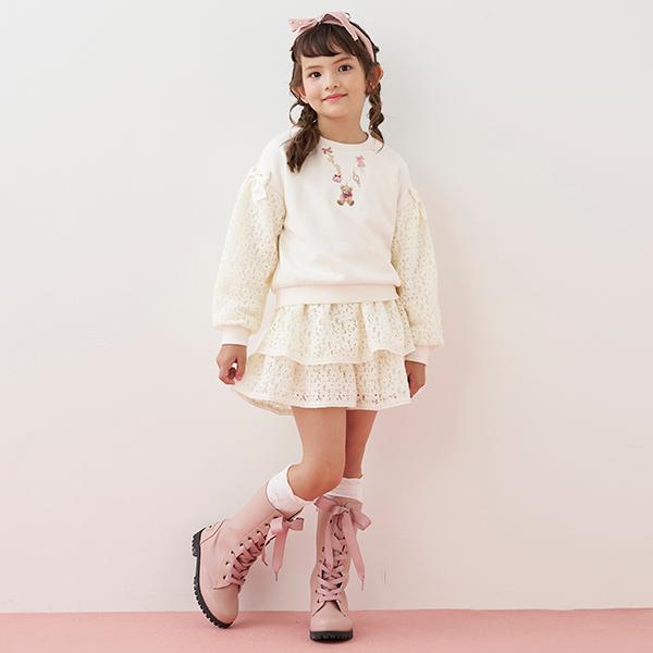 mezzo piano メゾピアノ(mezzo piano)モールレース フリルキュロット