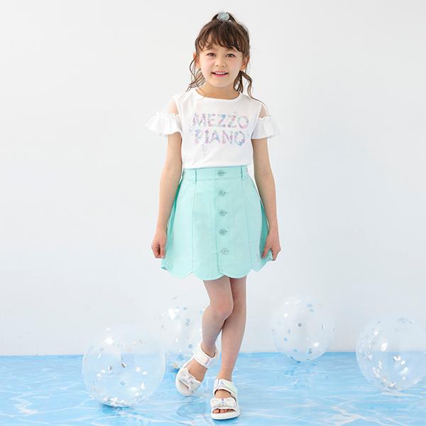 メゾピアノ シェルポケット　裾スカラップスカート　130 楽天市場】メゾピアノ(mezzo piano)【人気商品再入荷】【直営店