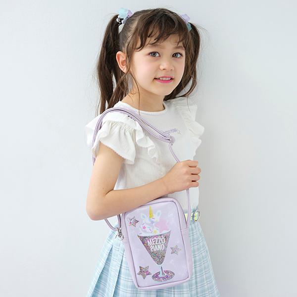 mezzo piano メゾピアノ(mezzo piano)ラメ入りソーダ ポシェット