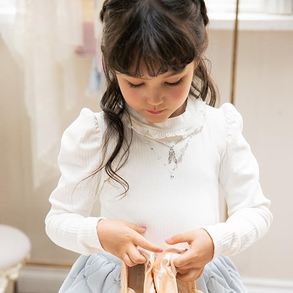 mezzo piano メゾピアノ(mezzo piano)トゥシューズネックレス刺しゅう