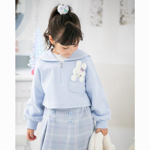 mezzo piano メゾピアノ(mezzo piano)短丈セーラープルオーバー＆長袖