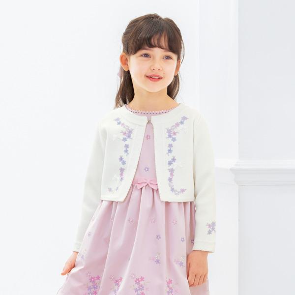 メゾピアノ(mezzo piano)花刺しゅう ニットボレロ【T042524】【O_30  