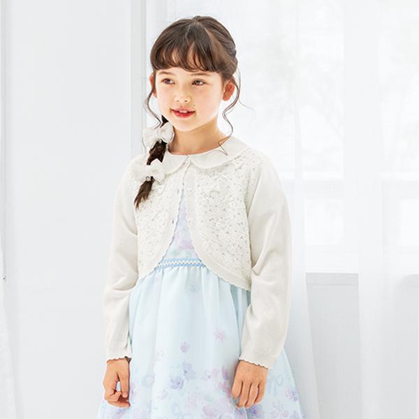 もも　メゾピアノ　ボレロ mezzo piano メゾピアノ(mezzo piano)レースニットボレロ