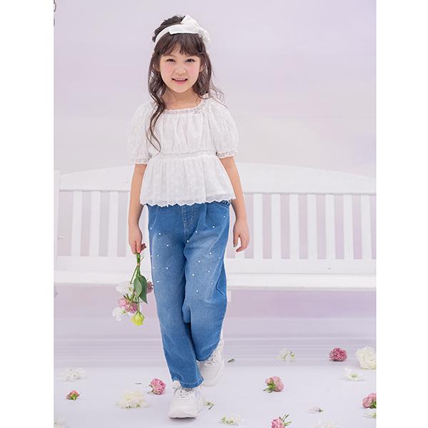 レア❗️メゾピアノ　デニム mezzo piano メゾピアノ(mezzo piano)ラインストーンつきデニム ワイド