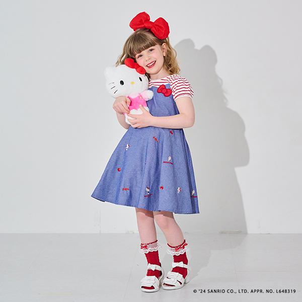 「未使用」MEZZO PIANO ハローキティ 50th ワンピース mezzo piano メゾピアノ(mezzo piano)【Hello Kitty 50th】ドッキング