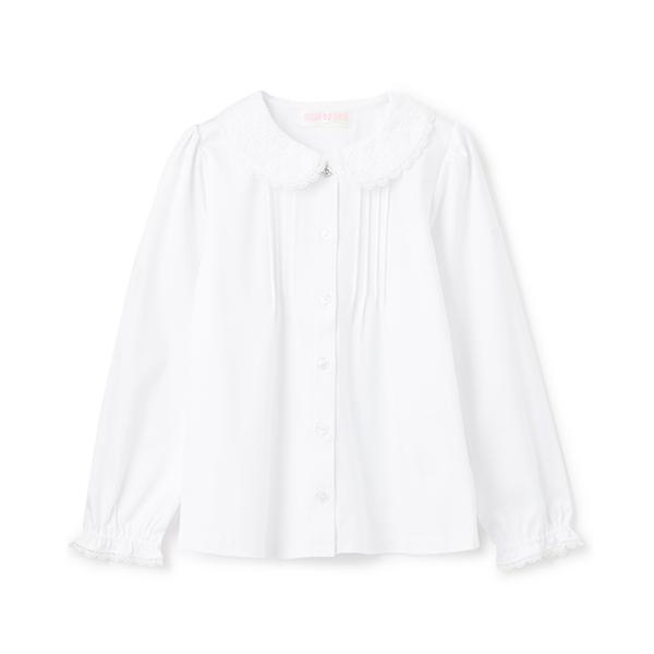 mezzo piano メゾピアノ(mezzo piano)レース衿 カットソーブラウス