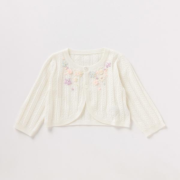 mezzo piano メゾピアノ(mezzo piano)花刺しゅうニットボレロ