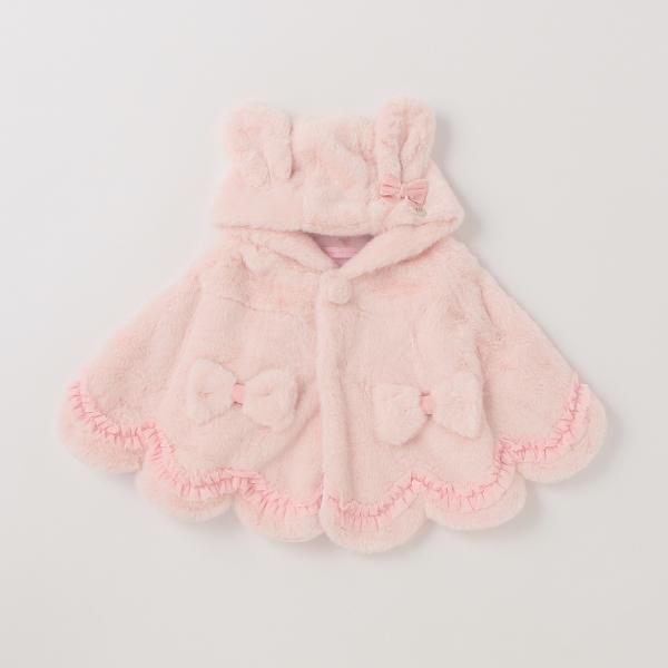 mezzo piano メゾピアノ(mezzo piano)うさ耳 フェイクファーケープ