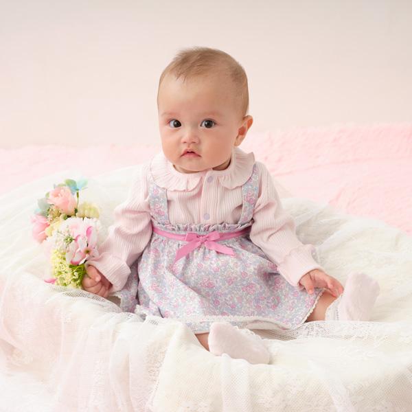 mezzo piano メゾピアノ(mezzo piano)リトルフラワー柄ジャンパー