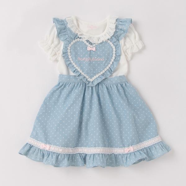 mezzo piano メゾピアノ(mezzo piano)ハートエプロン風ジャンパー