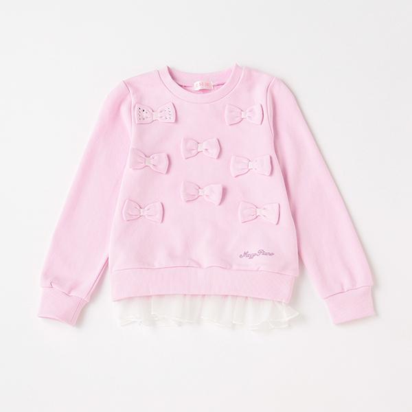 メゾピアノ(mezzo piano)☆裾フリルリボントレーナー【O_50】【outlet  