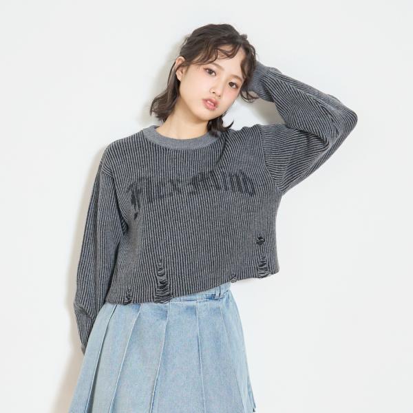 おまとめ5点　2025SS 新作新品 Lovetoxic コーデセット　S140 LOVETOXIC ラブトキシック(Lovetoxic)'【LTXC】ロゴダメージニット