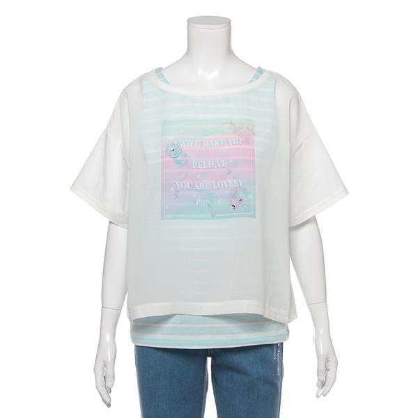 メゾピアノジュニア(mezzo piano junior)シフォン切り替えTシャツ