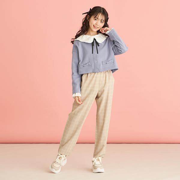メゾピアノ　120cm アンサンブル風 ドッキングワンピース(120cm 紺): キッズ