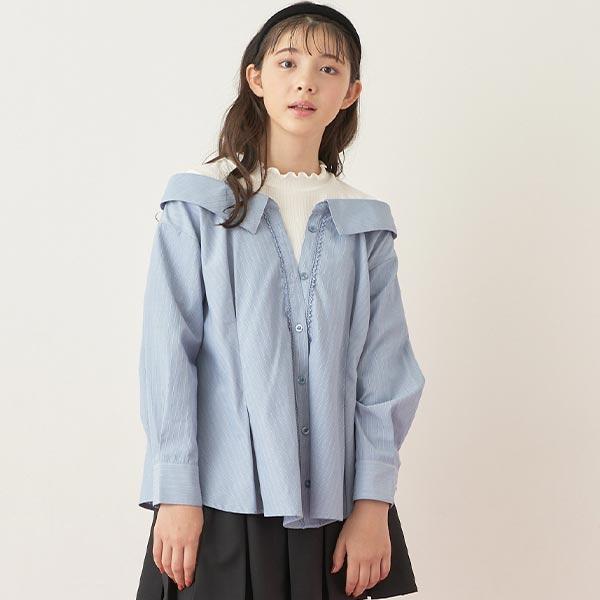 メゾピアノジュニア(mezzo piano junior)レイヤード長袖シャツ【60  