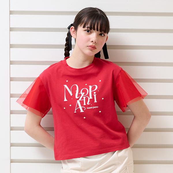 mezzo piano Junior ロゴ&パールTシャツ【50％OFF】【SALE