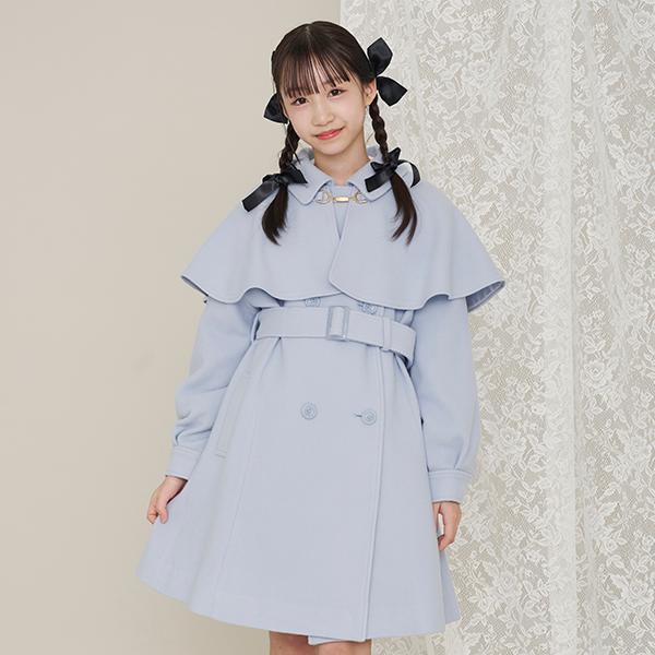 メゾピアノジュニア ケープ付きマルチカラーコート mezzo piano Junior（メゾピアノ ジュニア） ケープつきマルチカラー