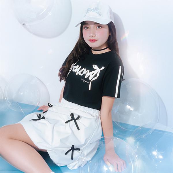メゾピアノ新品新作タグ付き【接触冷感】リボンロゴTシャツ150 mezzo piano Junior メゾピアノジュニア(mezzo junior)【接触冷