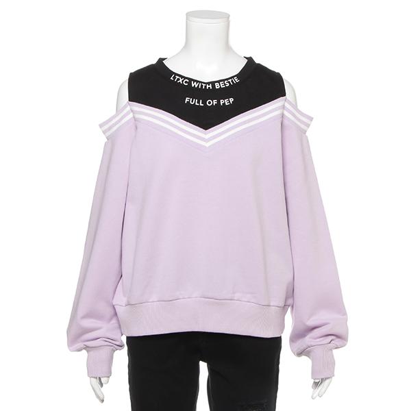 LOVETOXIC ラブトキシック(Lovetoxic)裏毛 バックプリントレイヤード風