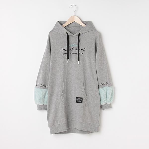 ラブトキシック Lovetoxic 裏毛 袖フェイクファー切り替えワンピース ナルミヤオンラインpaypayモール店 通販 Paypayモール