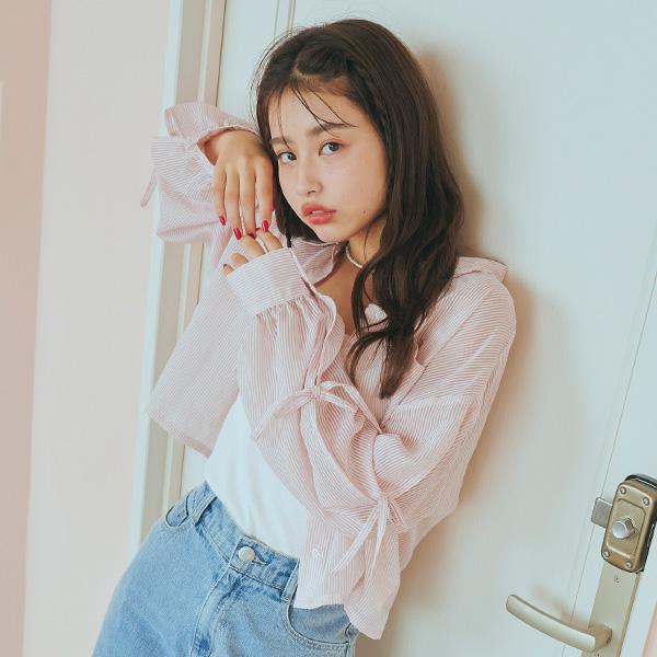 LOVETOXIC ラブトキシック(Lovetoxic)インナー付袖リボンシャツ