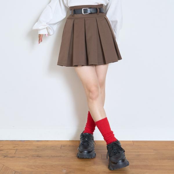 LOVETOXIC 【GOODPRICE】【イージーケア】ベルトつきプリーツスカート