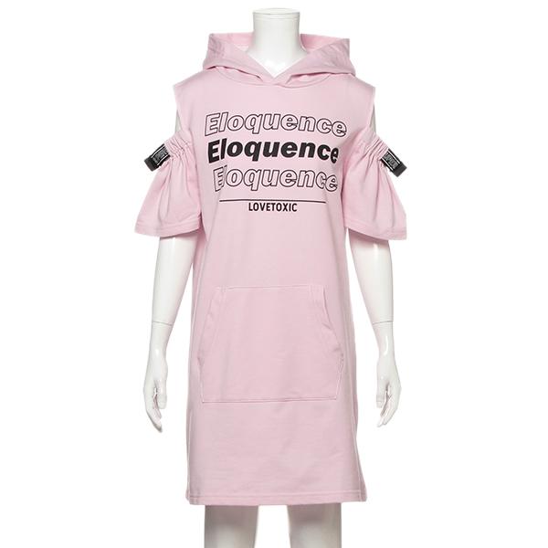 ラブトキシック Lovetoxic 肩あきロゴミニ裏毛パーカーワンピース ナルミヤオンラインpaypayモール店 通販 Paypayモール