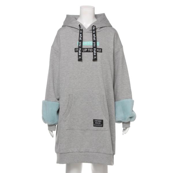 ラブトキシック Lovetoxic 裏毛 フェイクファー切替パーカーワンピース ナルミヤオンラインyahoo ショッピング店 通販 Yahoo ショッピング