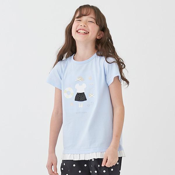 プティマイン(petit main)【接触冷感/リンク】ビーチモチーフ半袖T  