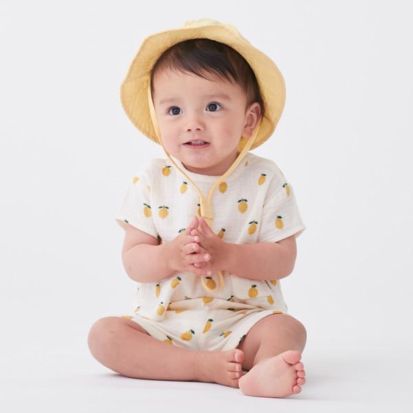 petit main プティマイン(petit main)Wガーゼフルーツ柄セットアップ