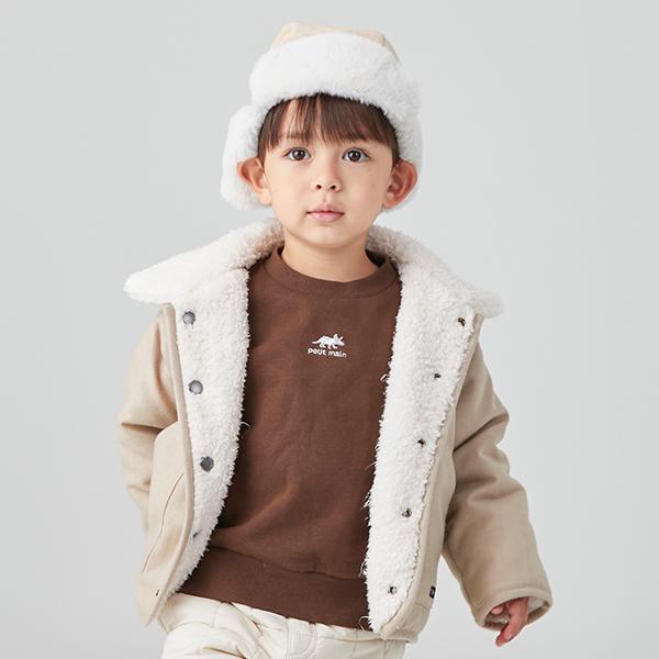 petit main プティマイン(petit main)リバーシブルボアジャケット