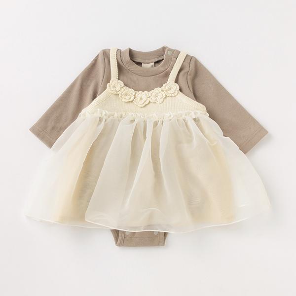 petit main プティマイン(petit main)花モチーフワンピース