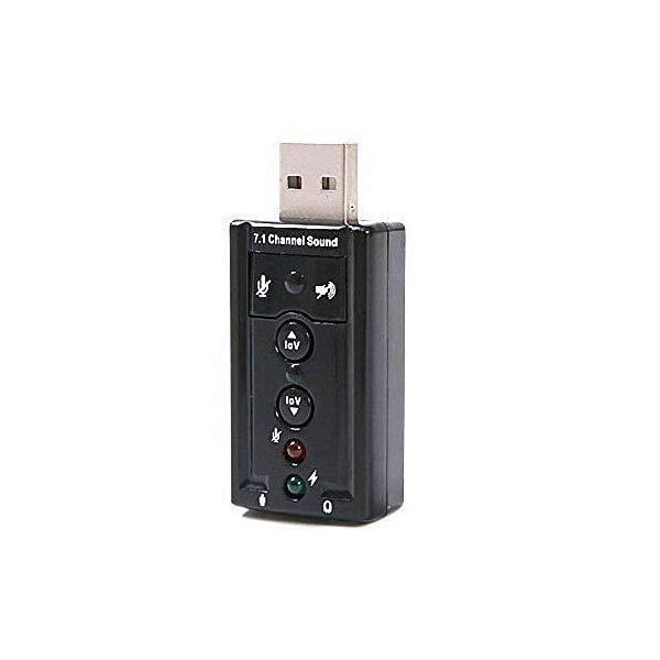7.1ch USB 外部 サウンドカード オーディオ アダプター USB バスパワー ヘッドホンジャック マイクジャック .